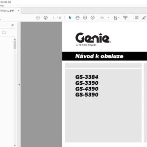 Genie Lift GS-3384 CE GS-3390 GS-4390 GS-5390 Návod k Obsluze Manual 1278050