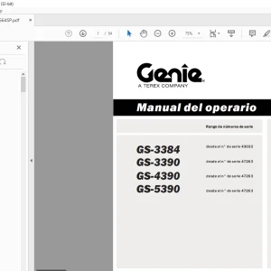 Genie Lift GS-3384 GS-3390 GS-4390 GS-5390 Manual del operario