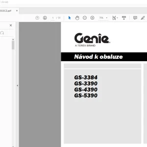 Genie Lift GS-3384 GS-3390 GS-4390 GS-5390 Návod k Obsluze Manual