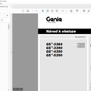 Genie Lift GS-3384 GS-3390 GS-4390 GS-5390 Návod k Obsluze Manual 1305658