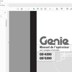 Genie Lift GS-4390 GS-5390 Manuel de l’opérateur 62747 PDF