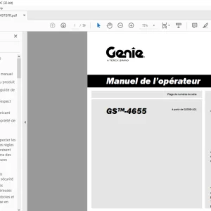 Genie Lift GS-4655 Manuel de l’opérateur 1294978 PDF