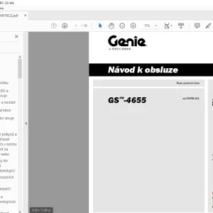Genie Lift GS-4655 Návod k Obsluze Manual 1294976 - PDF DOWNLOAD (Czech)