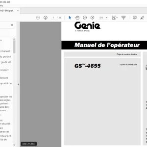 Genie Lift GS™-4655 Manuel de l’opérateur 1294976 PDF