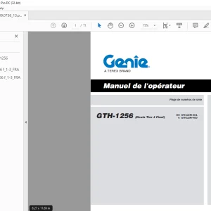 Genie Lift GTH-1256 Manuel de l'opérateur PDF