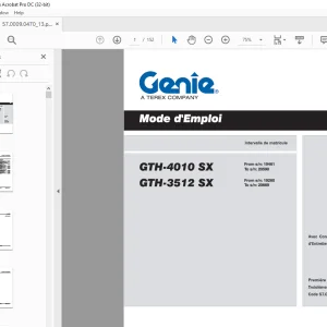 Genie Lift GTH-4010 SX GTH-3512 SX Mode d`Emploi Manual