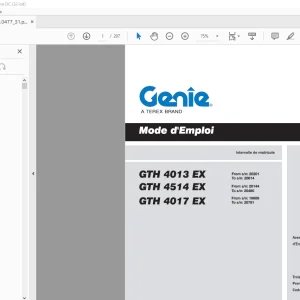 Genie Lift GTH 4013 EX GTH 4514 EX GTH 4017 EX Mode d`Emploi Manual