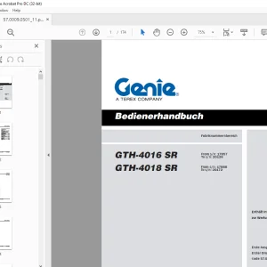 Genie Lift GTH-4016 SR GTH-4018 SR Bedienerhandbuch 57.0009.0501