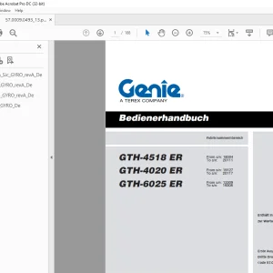Genie Lift GTH-4518 ER GTH-4020 ER GTH-6025 ER Bedienerhandbuch 57.0009.0493