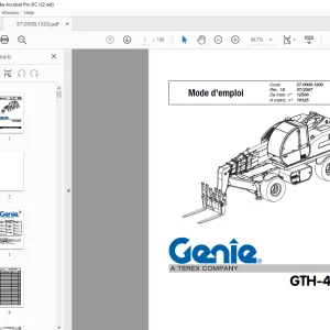 Genie Lift GTH-4518 R Mode d`Emploi Manual PDF
