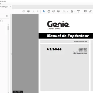 Genie Lift GTH-844 Manuel de l’opérateur 1267188 PDF