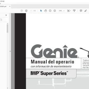 Genie Lift IWP Super Series Manual del operario 145358  - PDF DOWNLOAD (Spanish)