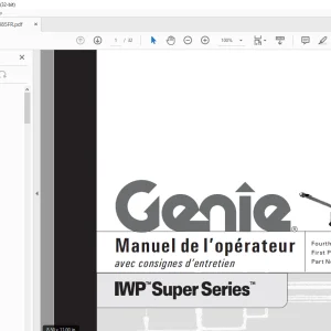 Genie Lift IWP Super Series Manuel de l’opérateur 133485FR