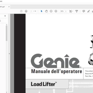 Genie Lift Load Lifter Manuale dell'operatore 82299 PDF