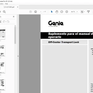 Genie Lift Off-Center Transport Lock Suplemento para el manual del operario 1312372