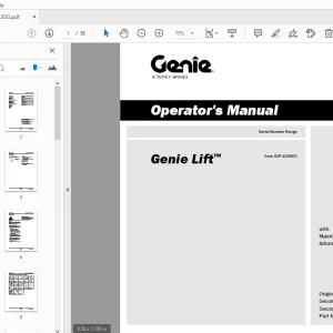 Genie Lift Operator's Manual 1314200 - PDF DOWNLOAD