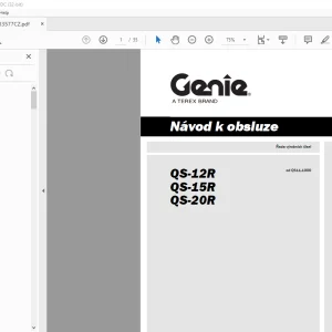 Genie Lift QS-12R QS-15R QS-20 R Návod k Obsluze Manual