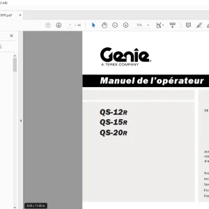 Genie Lift QS-12R QS-15R QS-20R Manuel de l’opérateur 145359 PDF