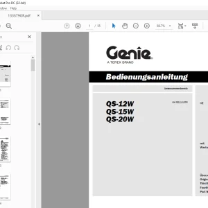 Genie Lift QS-12W QS-15W QS-20W Bedienungsanleitung 133579