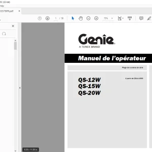 Genie Lift QS-12W QS-15W QS-20W Manuel de l’opérateur 133578