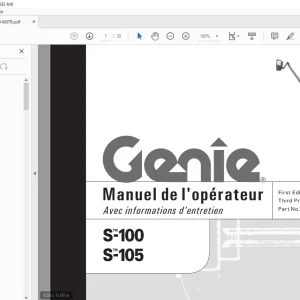 Genie Lift S-100 S-105 Manuel de l’opérateur 72146FR