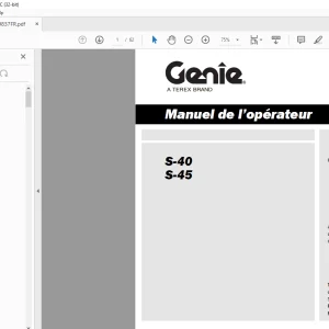 Genie Lift S-40 S-45 Manuel de l'opérateur 1259837
