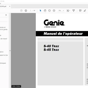 Genie Lift S-40 TRAX S-45 TRAX Manuel de l'opérateur 217555
