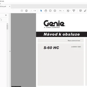 Genie Lift S-60 HC Návod k Obsluze Manual 114303