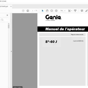 Genie Lift S-60 J Manuel de l’opérateur 1283764 PDF