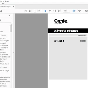 Genie Lift S-60 J Návod k Obsluze Manual 1283765 - PDF DOWNLOAD (Czech)