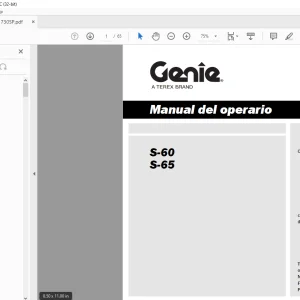 Genie Lift S-60 S-65 Manual del operario 1261730 PDF