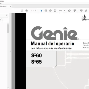 Genie Lift S-60 S-65 Manual del operario 43648 - PDF DOWNLOAD (Spanish)