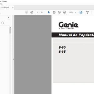 Genie Lift S-60 S-65 Manuel de l'opérateur 133550 PDF