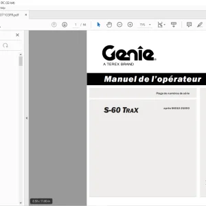 Genie Lift S-60 TRAX Manuel de l’opérateur T107103 PDF