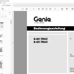Genie Lift S-60 TRAX S-65 TRAX Bedienungsanleitung 1261733
