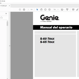 Genie Lift S-60 TRAX S-65 TRAX Manual del operario 1261733