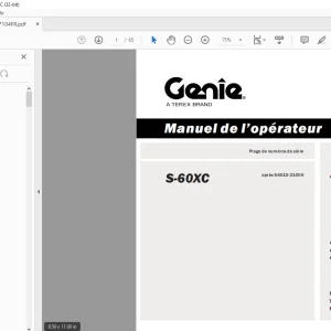 Genie Lift S-60XC Manuel de l’opérateur T107104 PDF
