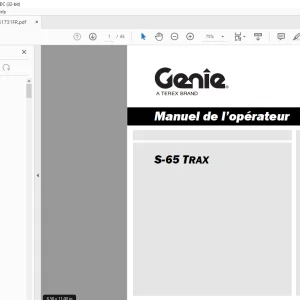 Genie Lift S-65 TRAX Manuel de l’opérateur 1261731 PDF