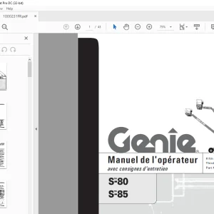 Genie Lift S-80 S-85 Manuel de l'opérateur 1000231