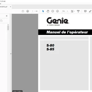 Genie Lift S-80 S-85 Manuel de l’opérateur 1258938