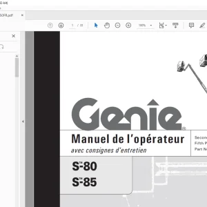 Genie Lift S-80 S-85 Manuel de l’opérateur 43650