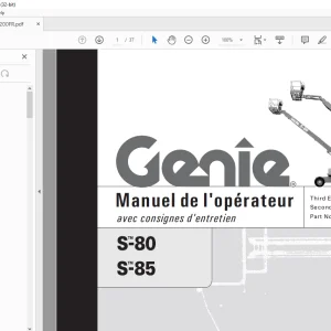 Genie Lift S-80 S-85 Manuel de l'opérateur 82200FR