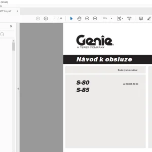 Genie Lift S-80 S-85 Návod k Obsluze 133071-PDF DOWNLOAD (Czech)