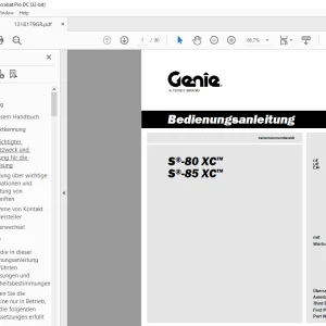 Genie Lift S-80 XC S-85 XC Bedienungsanleitung 1318179 PDF