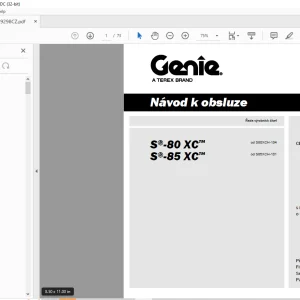 Genie Lift S-80 XC S-85 XC Návod k Obsluze Manual 1279298