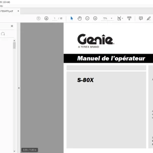 Genie Lift S-80X Manuel de l’opérateur 1267884 PDF