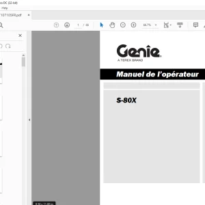 Genie Lift S-80X Manuel de l’opérateur T107105 PDF
