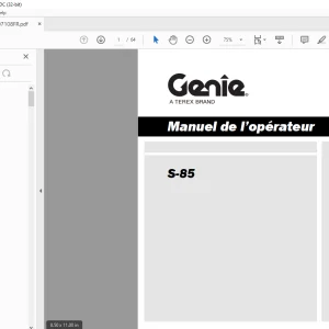 Genie Lift S-85 Manuel de l’opérateur T107108 PDF