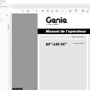 Genie Lift SX-135 XC Manuel de l’opérateur 1273021 PDF