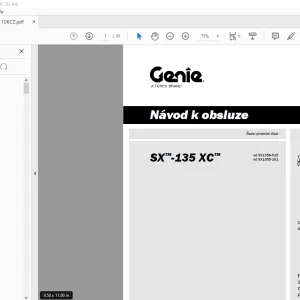Genie Lift SX-135 XC Návod k Obsluze 1301106-PDF DOWNLOAD (Czech)